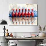 Red And Blue Bowling Split Decision - Bowling Canvas Wall Art
