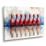 Red And Blue Bowling Split Decision - Bowling Canvas Wall Art