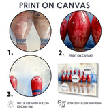 Red And Blue Bowling Split Decision - Bowling Canvas Wall Art
