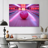 Pink And Purple Bowling Strike Celebration - Bowling Canvas Wall Art
