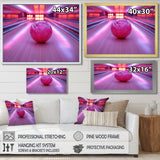 Pink And Purple Bowling Strike Celebration - Bowling Canvas Wall Art