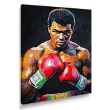 Red And Green Sport Boxing Mohamad Ali Art I - Sport Boxing Canvas Wall Art