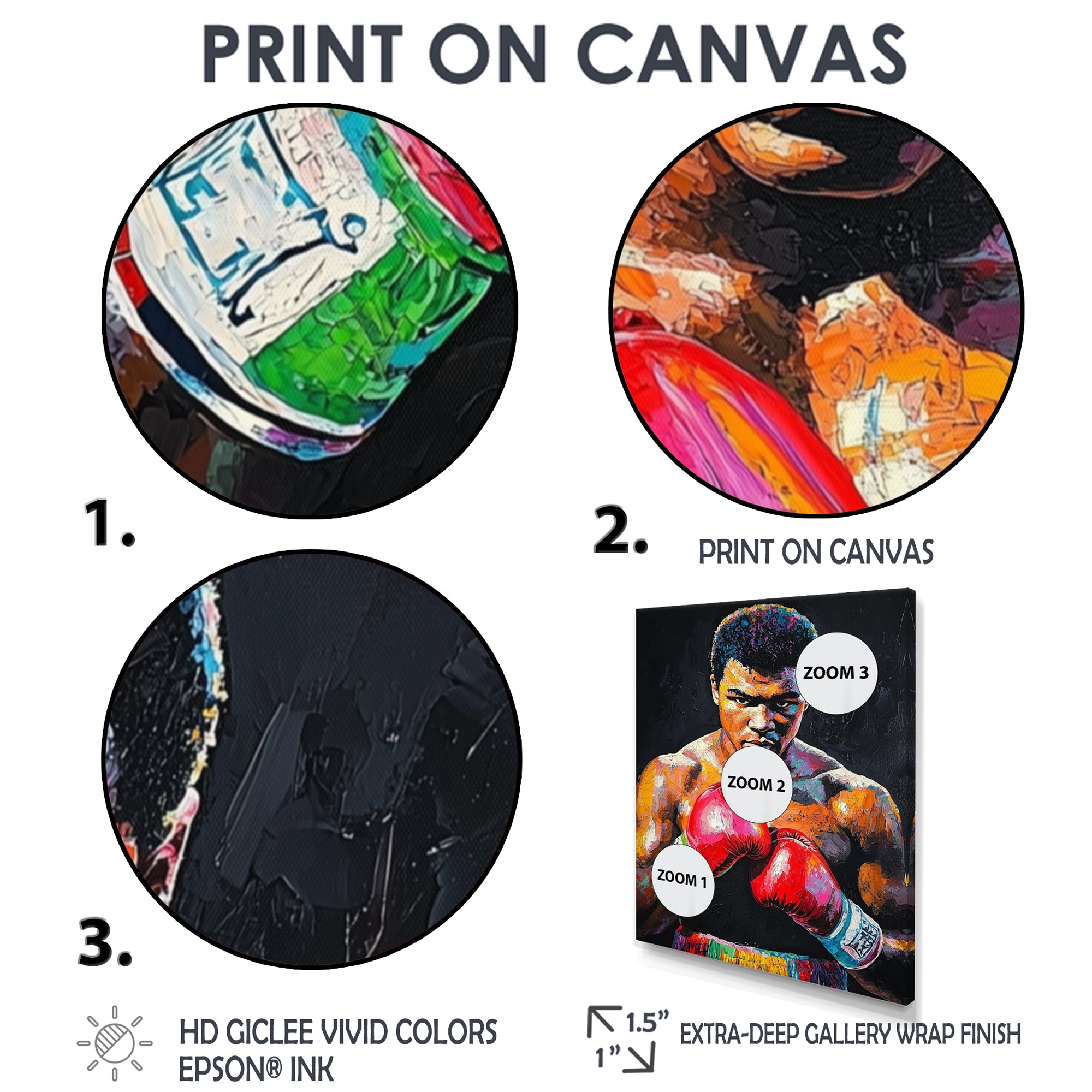 Red And Green Sport Boxing Mohamad Ali Art I - Sport Boxing Canvas Wall Art