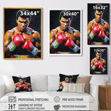 Red And Green Sport Boxing Mohamad Ali Art I - Sport Boxing Canvas Wall Art