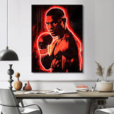 Neon Style Painting Of Mike Tyson - Sport Boxing Canvas Wall Art