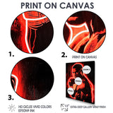 Neon Style Painting Of Mike Tyson - Sport Boxing Canvas Wall Art