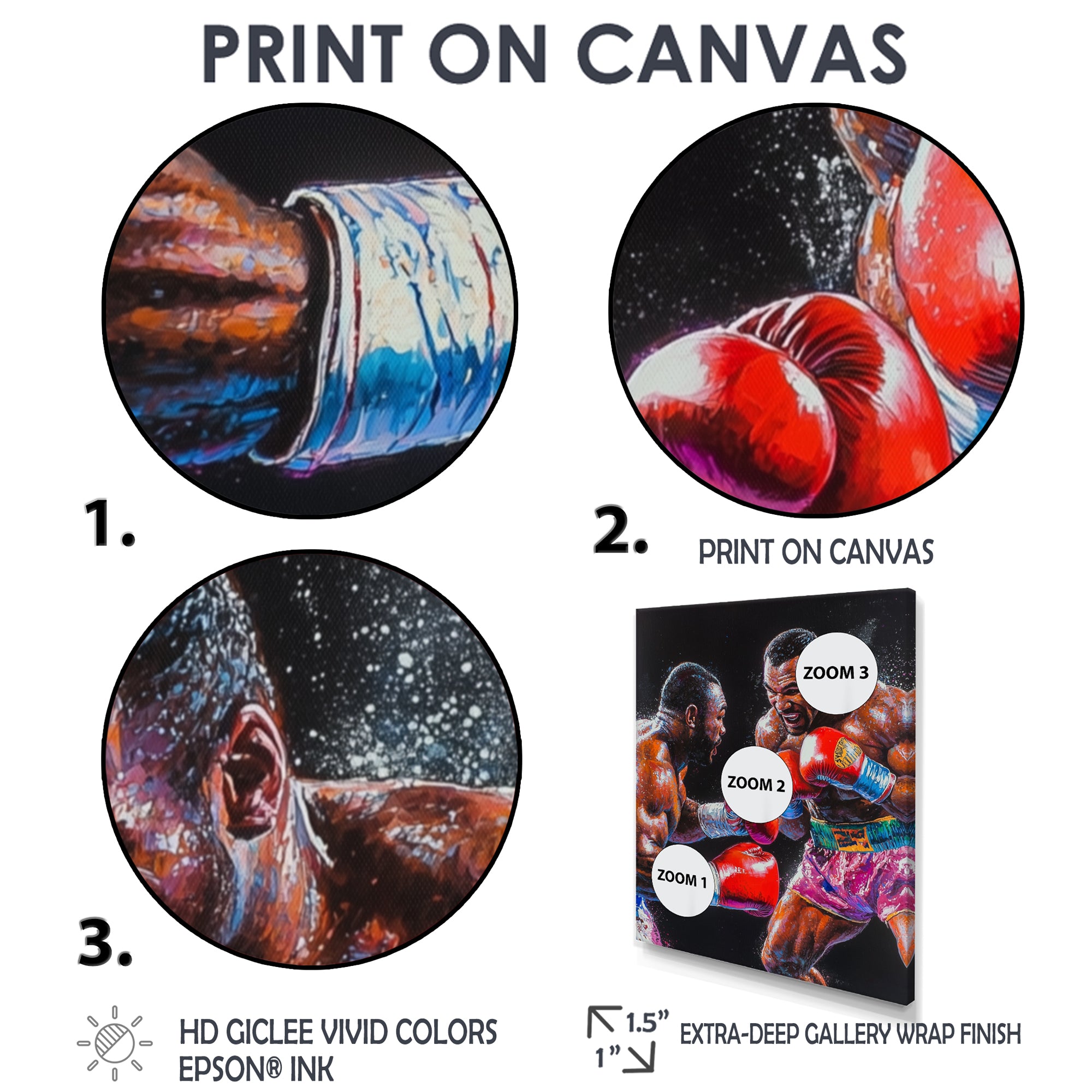 Red And Black Boxing Championship I - Sport Boxing Canvas Wall Art