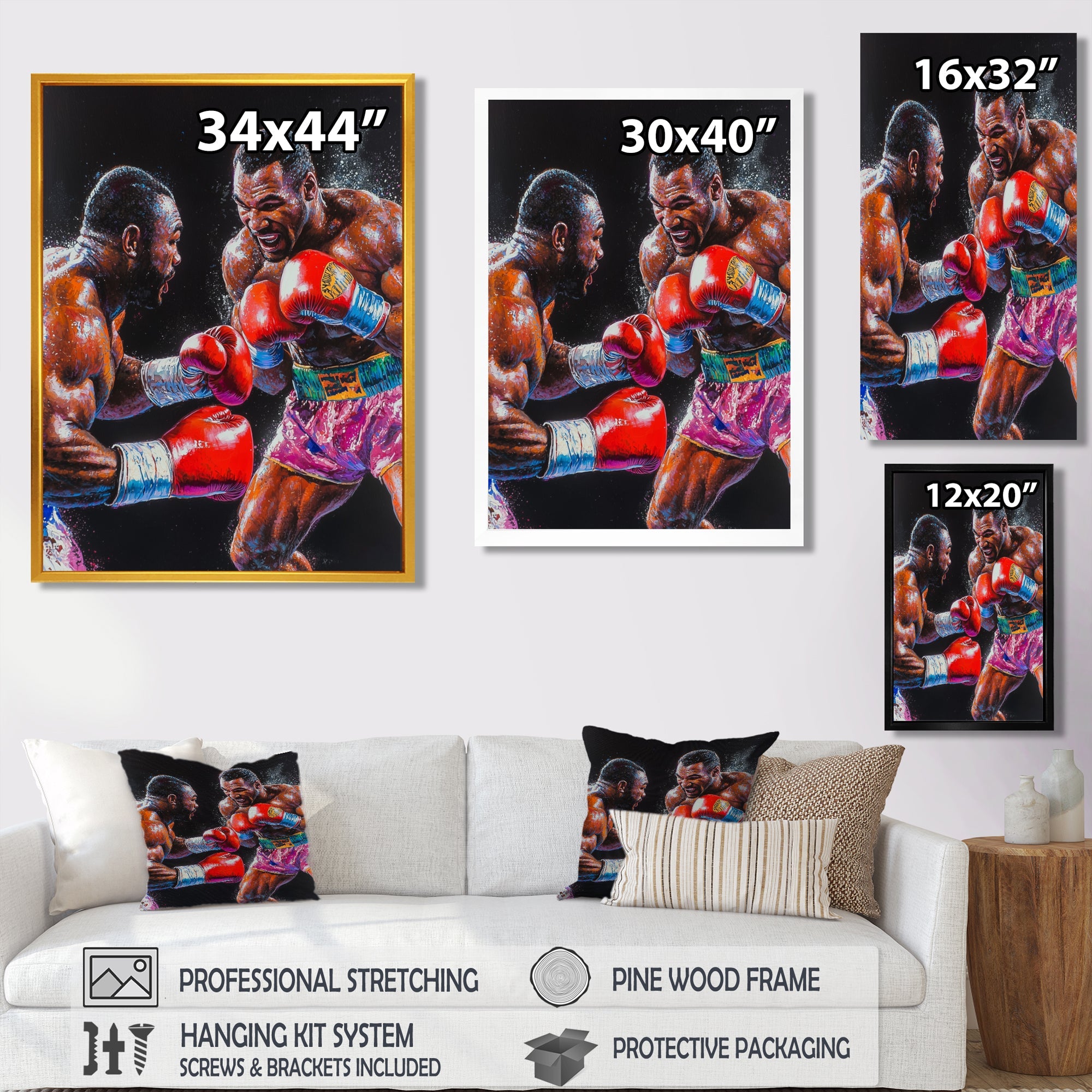 Red And Black Boxing Championship I - Sport Boxing Canvas Wall Art