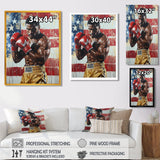 Red And White Sport Boxing Apollo Creed I - Sport Boxing Canvas Wall Art