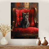 Red And Gold Cat Roaring Kitty Sophisticate - Cat Large Canvas Wall Art