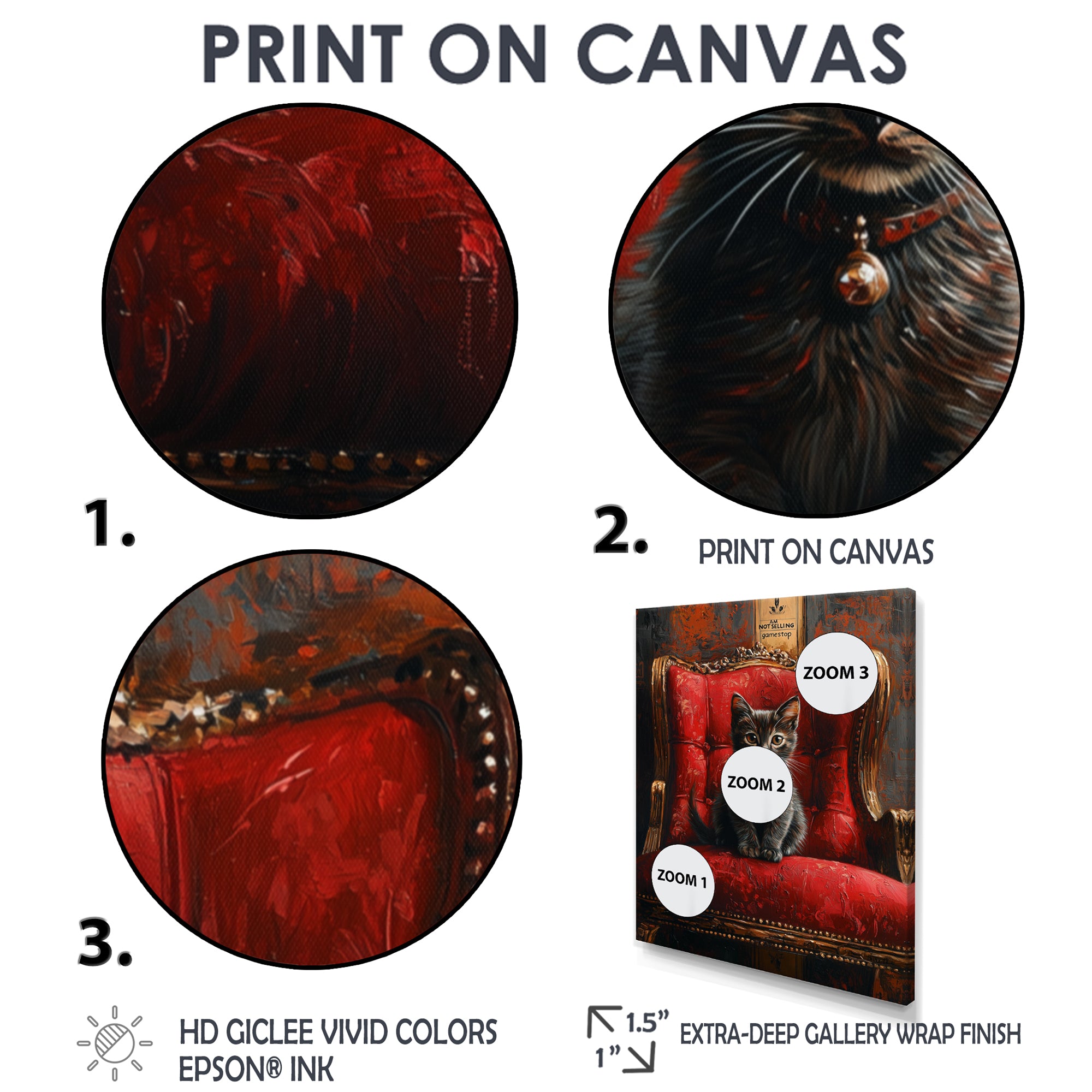 Red And Gold Cat Roaring Kitty Sophisticate - Cat Large Canvas Wall Art