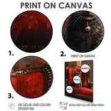 Red And Gold Cat Roaring Kitty Sophisticate - Cat Large Canvas Wall Art