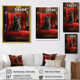 Red And Gold Cat Roaring Kitty Sophisticate - Cat Large Canvas Wall Art