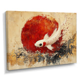 White And Red Koi Fish Chinese Zodiac - Koi's Fish Bedroom Wall Art