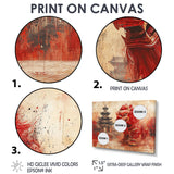 Red And Grey Dragons Lion Dance - Dragons Canvas Wall Art