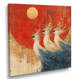 Blue And Orange Bird Spirit Guardians - Bird Wall Decor