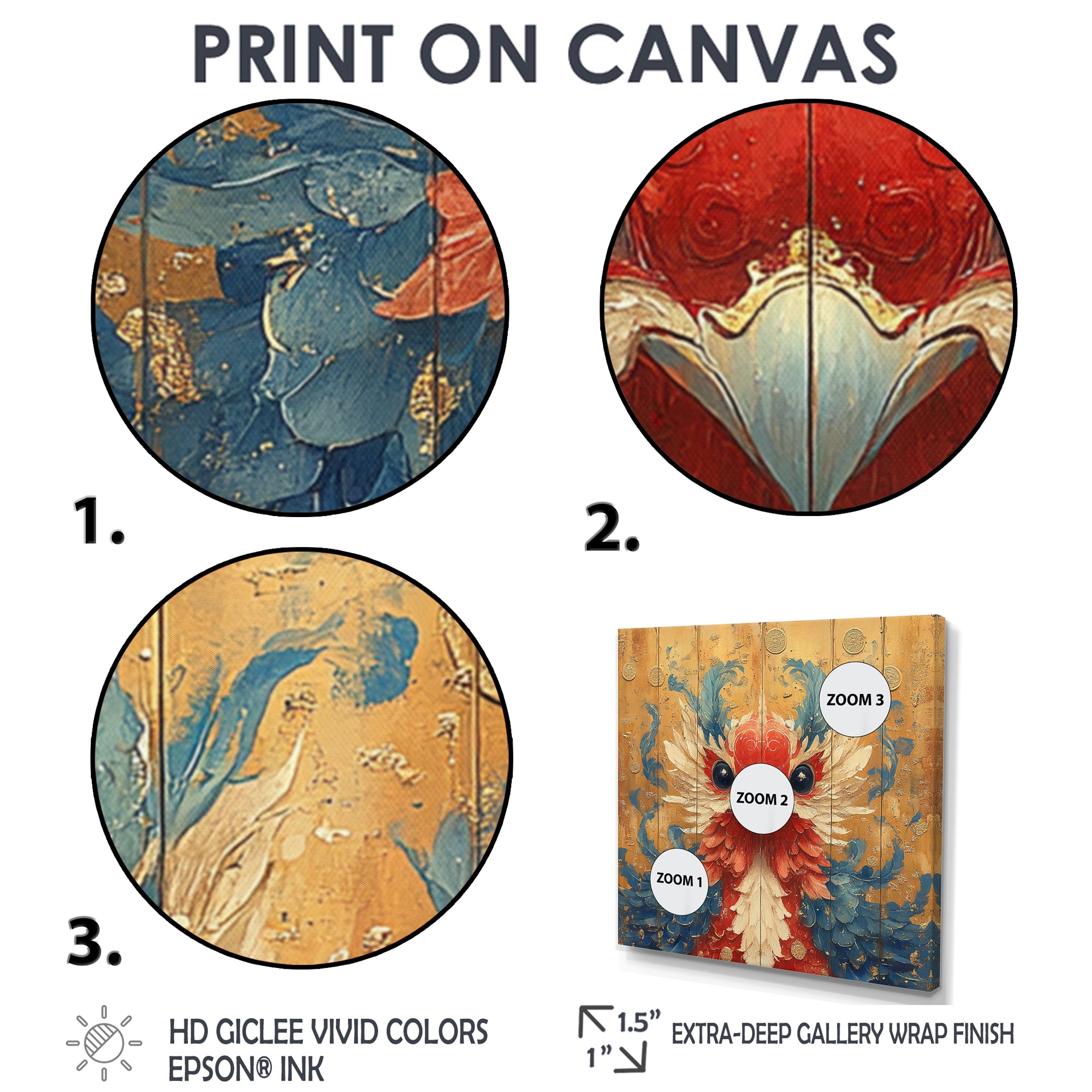 Red And Blue Bird Spirit Guardian - Bird Wall Art Prints