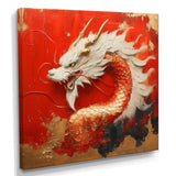 White And Orange Dragon Spirit - White Dragons Wall Art