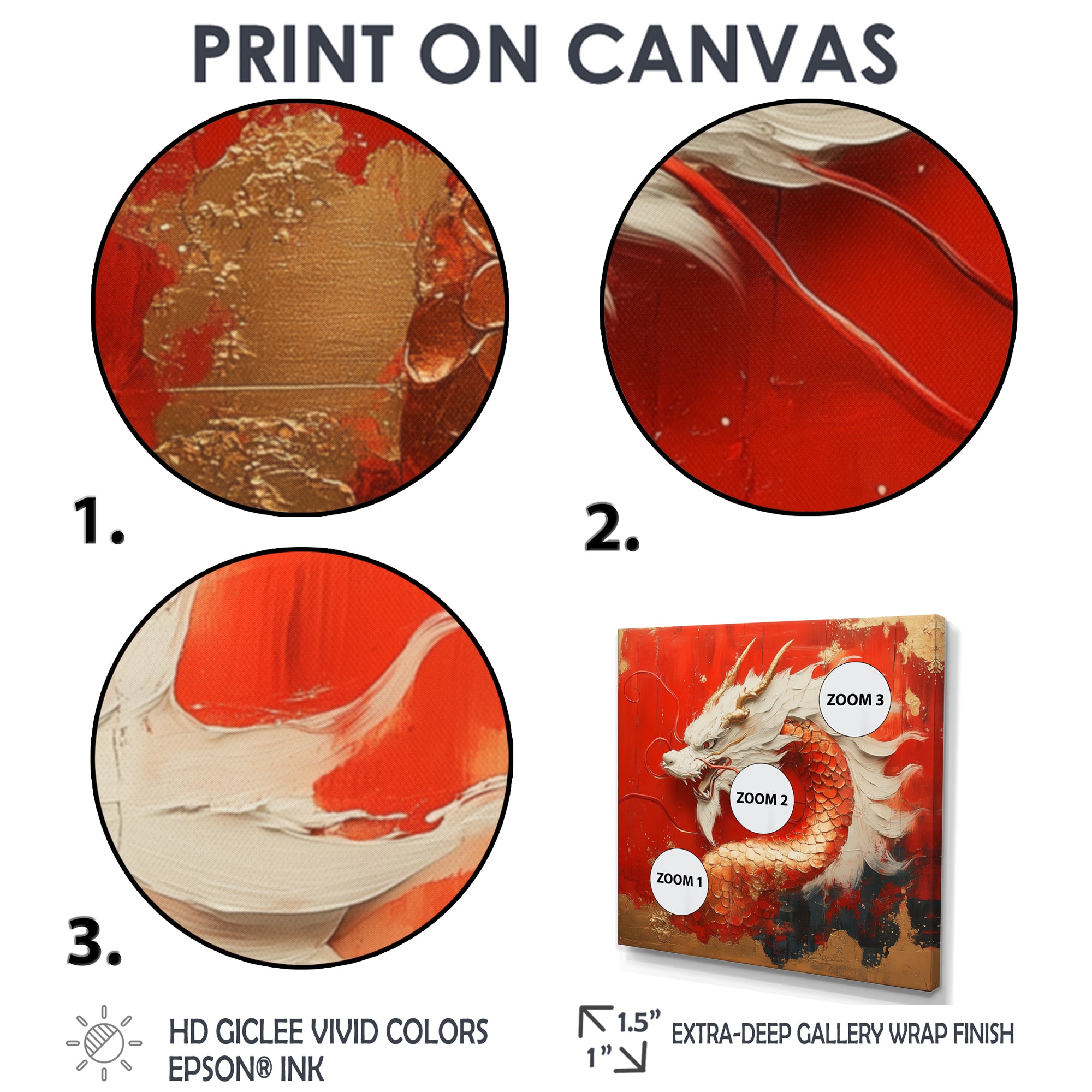 White And Orange Dragon Spirit - White Dragons Wall Art