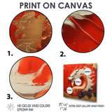 White And Orange Dragon Spirit - White Dragons Wall Art