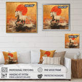 Orange And Gold Horse - Horse Framed Canvas Art