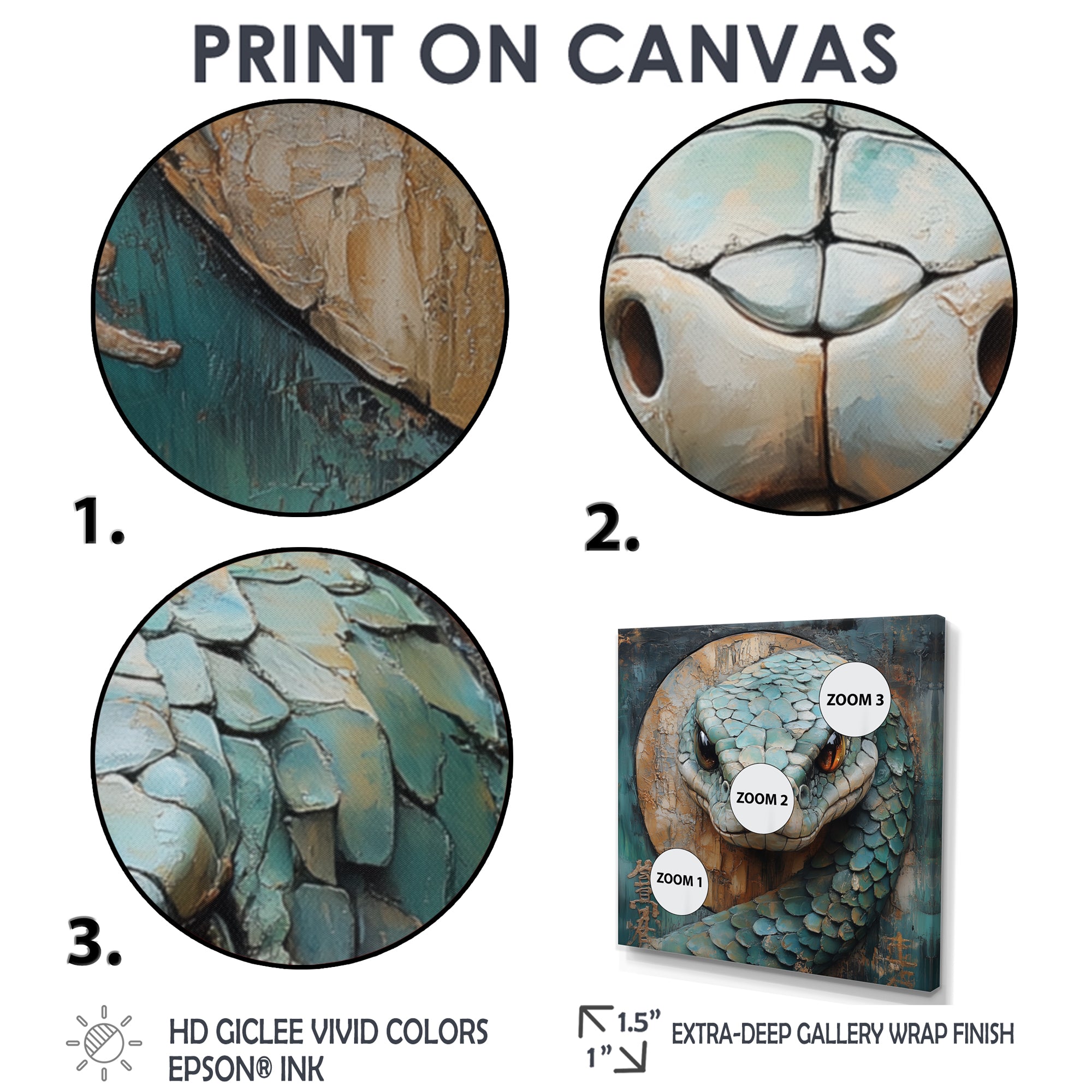 Green Snake Chinese Sign - Snake Wall Art Prints