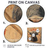 Brown And Red Bull Ox Earthy Strength - Bull Bedroom Wall Art