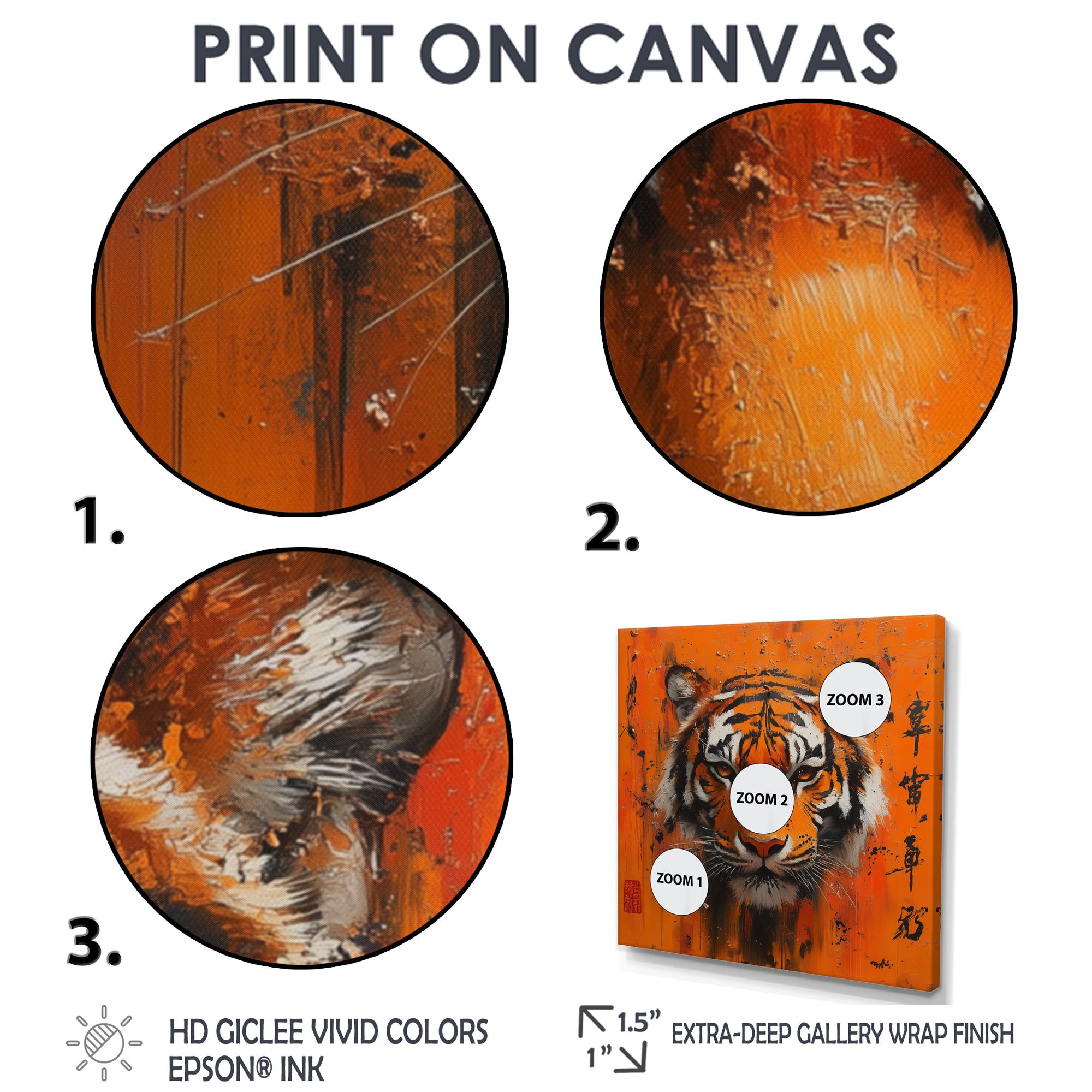 Chinese Tiger Blazing Courage - Tiger Wall Art Prints