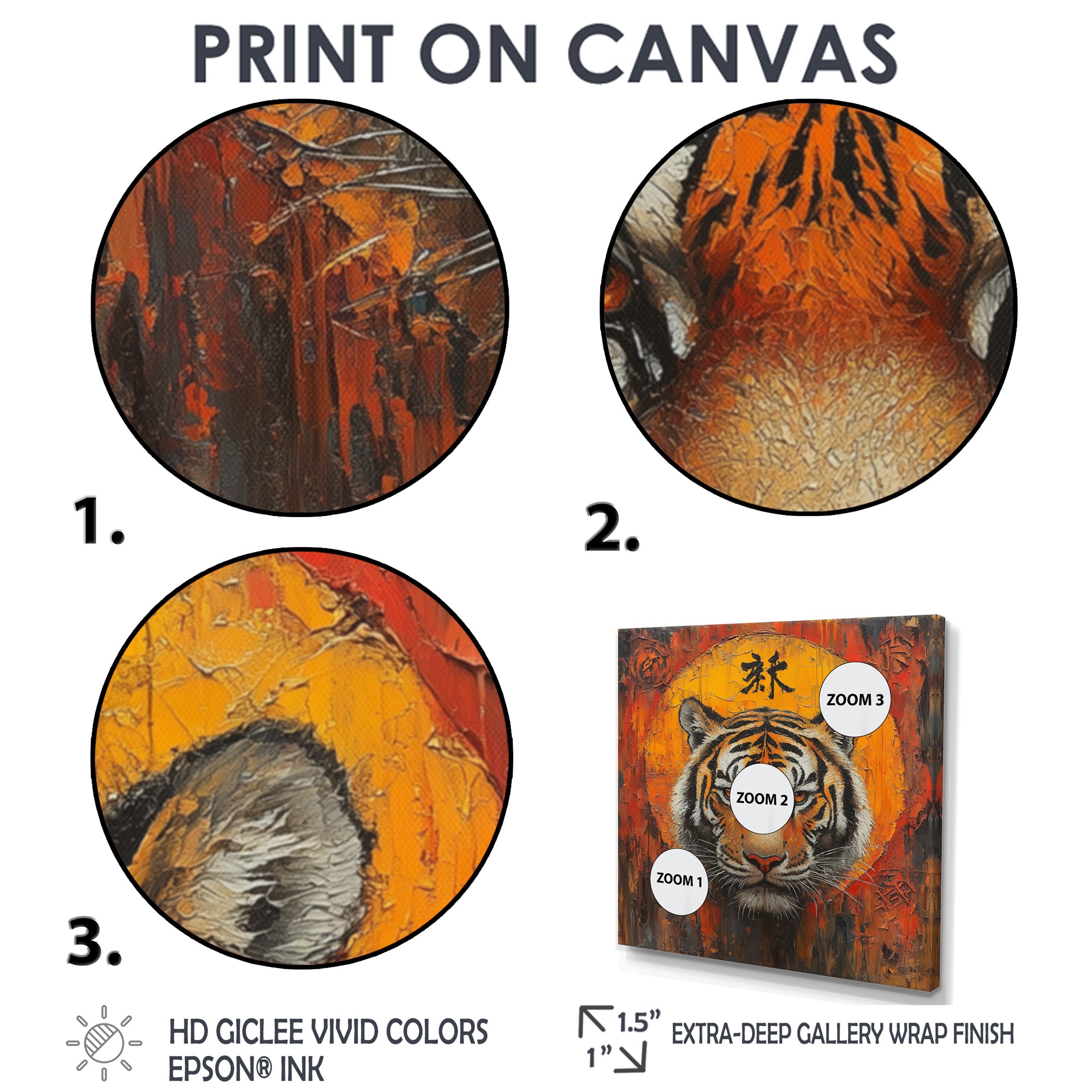 Chinese Tiger Sunset Blaze - Traditional Wall Art Prints