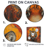 Chinese Tiger Sunset Blaze - Traditional Wall Art Prints