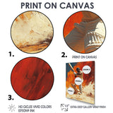 White And Orange Sport Cricket Batsmans Stance - Cricket Sport Canvas Wall Art