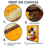 Red And Yellow Sport Cricket Batsmans Stance - Cricket Sport Canvas Wall Art