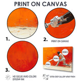 Orange And White Sport Cricket Cover Drive - Cricket Sport Canvas Wall Art