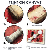 Red And Black Sport Cricket Equipment - Cricket Sport Canvas Wall Art