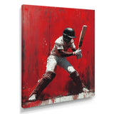 Red And Black Sport Cricket Fast Bowling I - Cricket Sport Canvas Wall Art