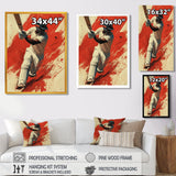 White And Red Sport Cricket Indian Cricket Sport - Cricket Sport Canvas Wall Art
