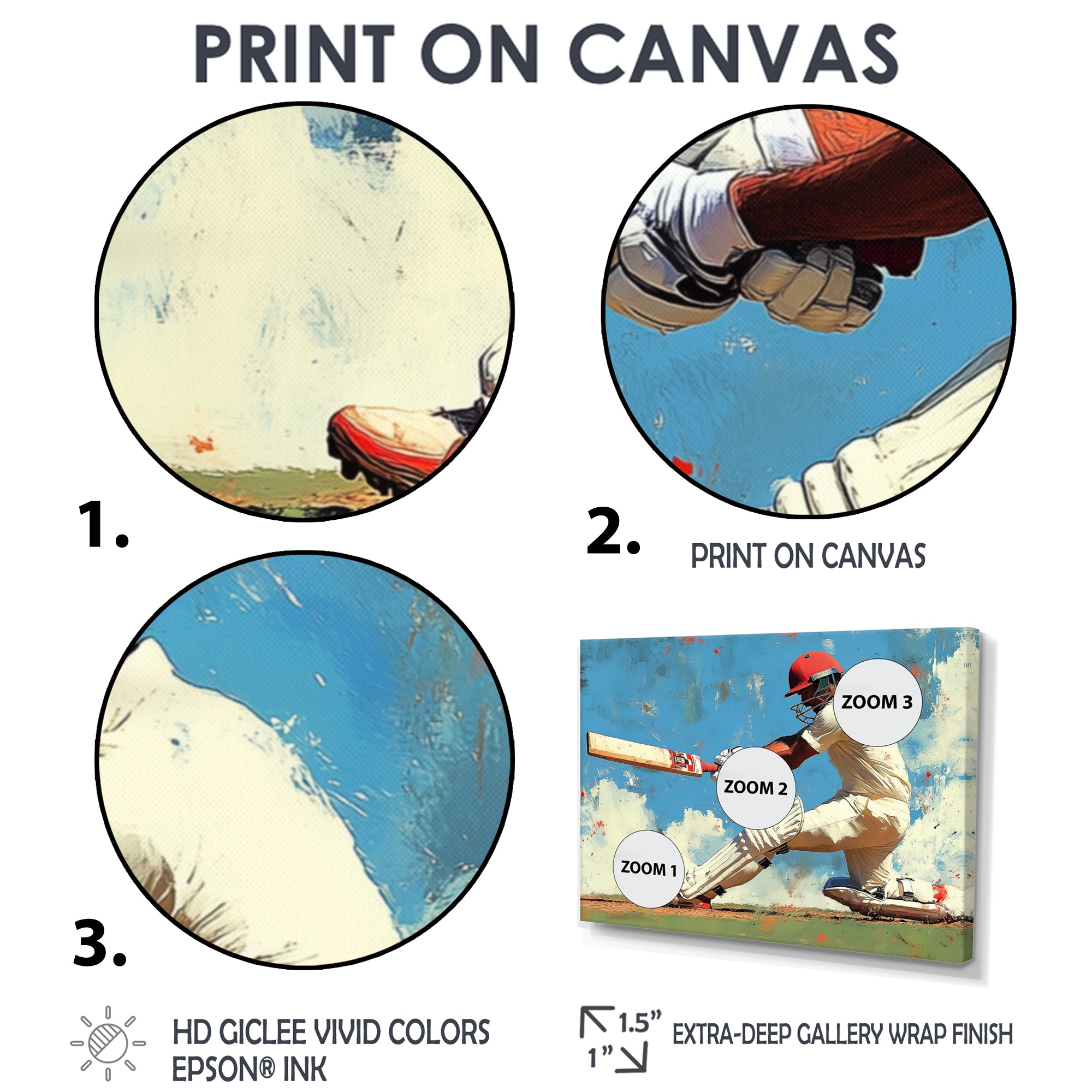 White And Blue Sport Cricket Indian Cricket Sport - Cricket Sport Canvas Wall Art