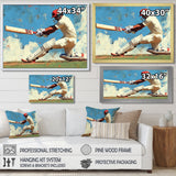 White And Blue Sport Cricket Indian Cricket Sport - Cricket Sport Canvas Wall Art