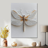 White And Gold Dragonfly Moonlit Magic - Dragonfly Bedroom Wall Art