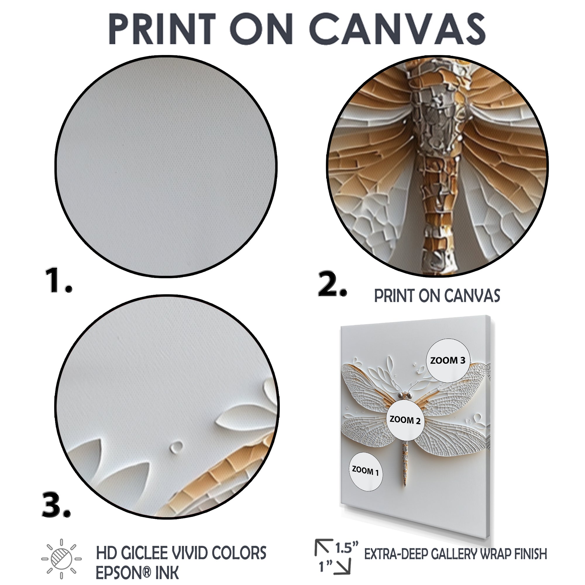 White And Gold Dragonfly Moonlit Magic - Dragonfly Bedroom Wall Art