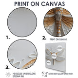 White And Gold Dragonfly Moonlit Magic - Dragonfly Bedroom Wall Art