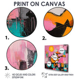 Nursery Duck Playing Guitar - Pink Duck Wall Art