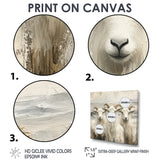 Grey And Brown Goat Minimalism Coastal Goats - Goat Wall Decor