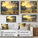 Green Golf Course With Cozy Lodge I - Golf Canvas Wall Art