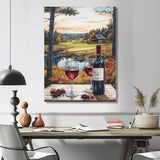 Green And Red Golf Course With Cozy Lodge - Golf Canvas Wall Art