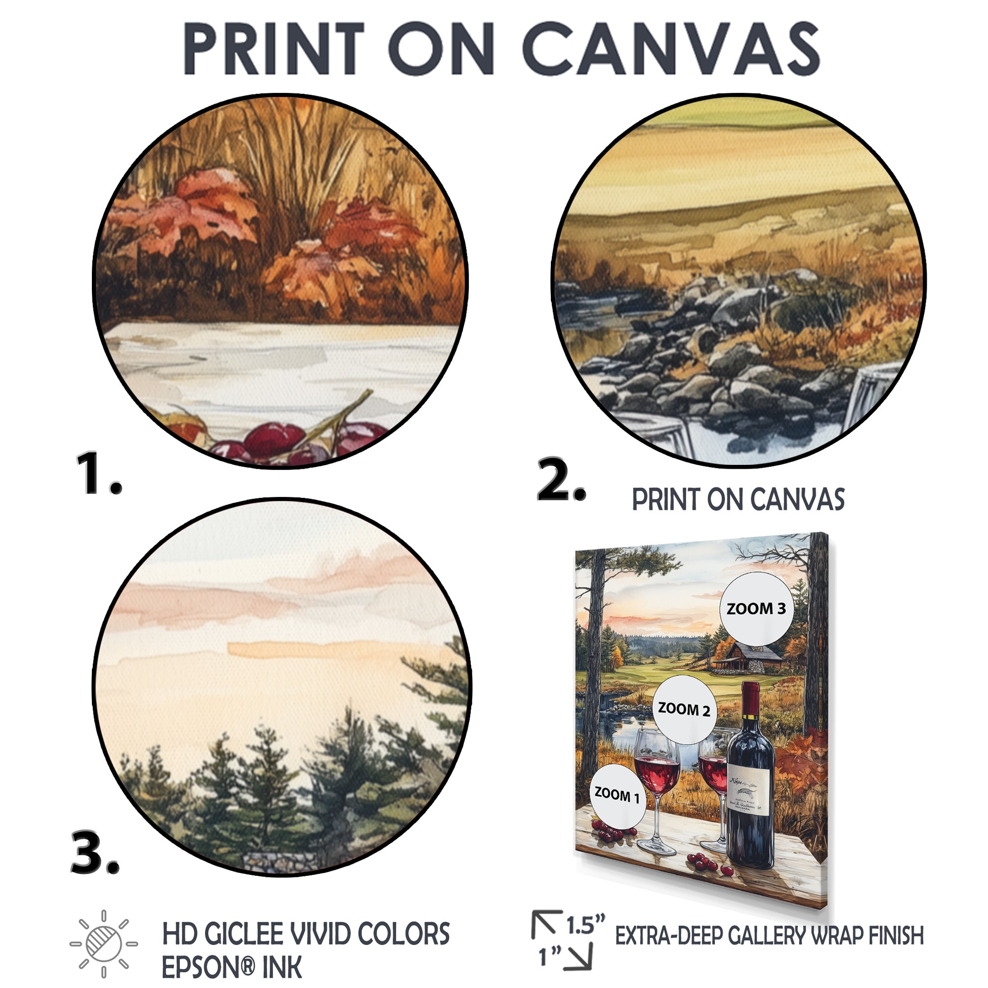 Green And Red Golf Course With Cozy Lodge - Golf Canvas Wall Art