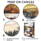 Green And Red Golf Course With Cozy Lodge - Golf Canvas Wall Art