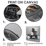 Hockey Skates In Grey And Yellow Tones - Sport Hockey Canvas Wall Art