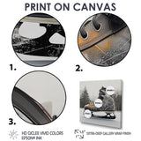 Hockey Skates In Grey And Orange Tones I - Sport Hockey Canvas Wall Art