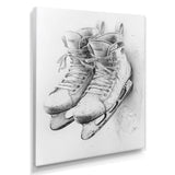 Hockey Skates In Grey - Sport Hockey Canvas Wall Art
